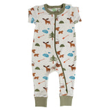 Parade Short Sleeve 2 Way Zip Short Sleeve Romper