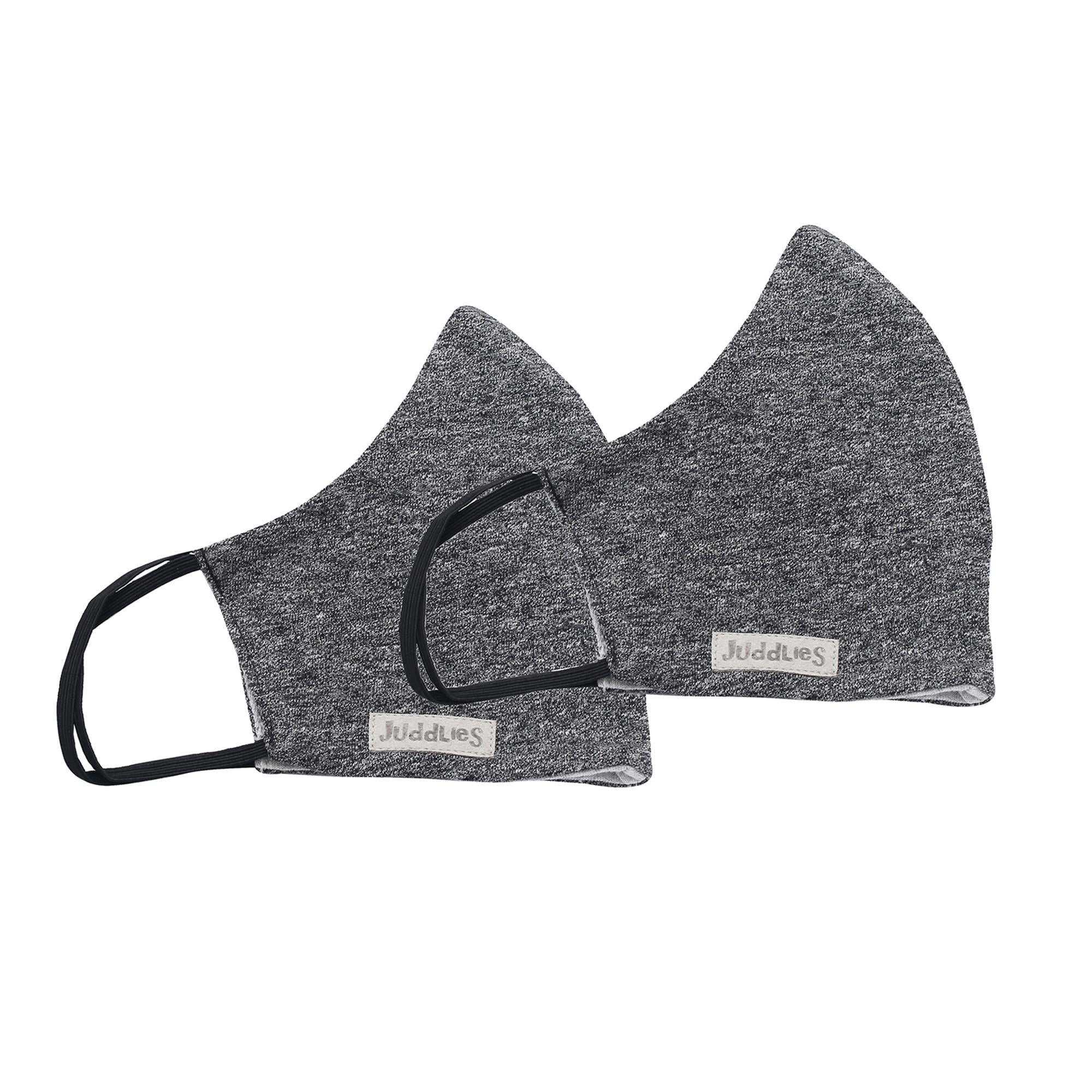 Juddlies Organic Kids Face Masks 2 Pack Raglan Black