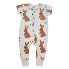 Parade Short Sleeve 2 Way Zip Short Sleeve Romper