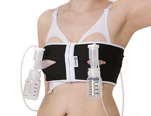 PumpEase Hands Free Pumping Bra Large Tuxedo Black