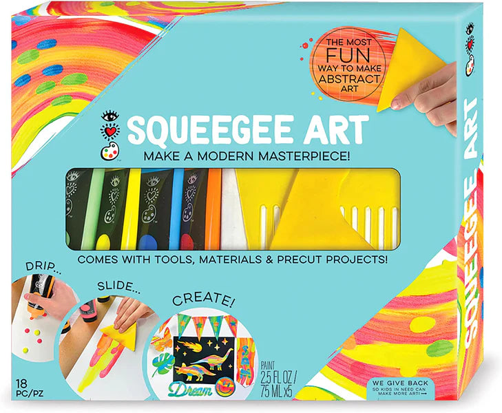 Bright Stripes Squeegee Art