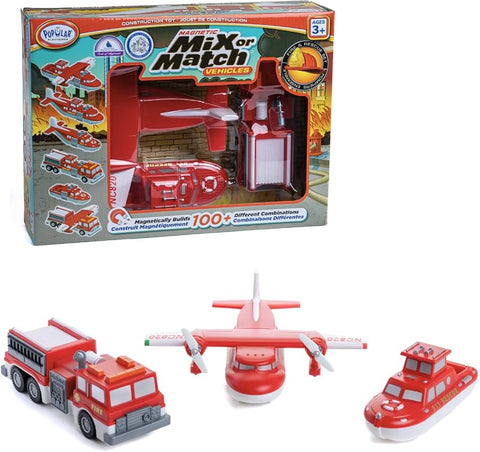 Popular Playthings Magnetic Mix or Match Vehicles Fire Rescue