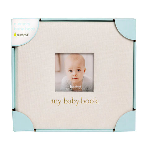 Pearhead Linen Square Baby Book