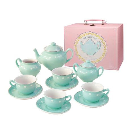Bright Stripes Porcelain Tea Set Mint
