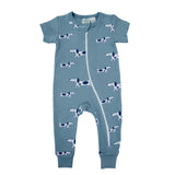 Parade Short Sleeve 2 Way Zip Short Sleeve Romper