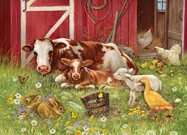 Cobble Hill Tray Puzzle Barnyard Family