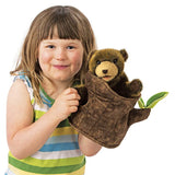 Folkmanis Hand Puppet Bear In Tree Stump