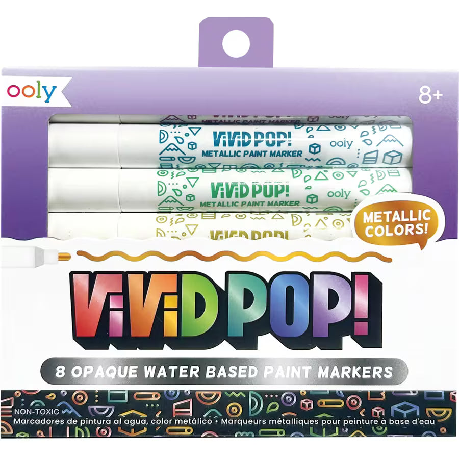 Ooly Vivid Pop! Water Based Paint Markers Metallic