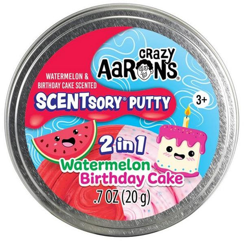 Crazy Aaron's Thinking Putty Scentsory 2-in-1 Watermelon & Birthday Cake