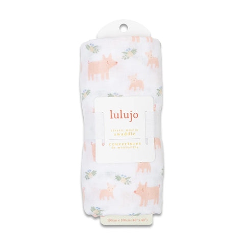 Lulujo Swaddle Blanket Piggy