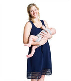 Momzelle Maternity/Nursing Dress Cecile Navy | Bumble Tree