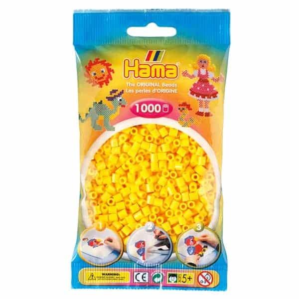 Hama 1K Midi Beads in Bag Yellow