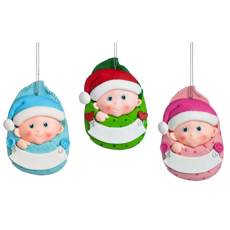 Evergreen Bundle of Joy Personalizable Clay Ornament