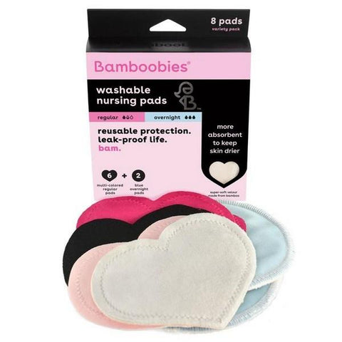 Bamboobies Washable Nursing Pads Combination 8 Pack - 4 pairs