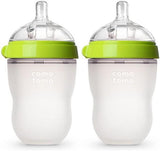 Comotomo Silicone Baby Bottles 2 Pack Green