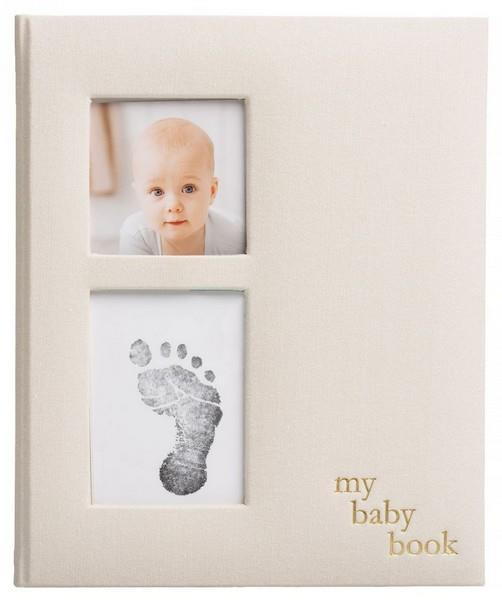 Pearhead Baby Book Ivory Linen | Bumble Tree