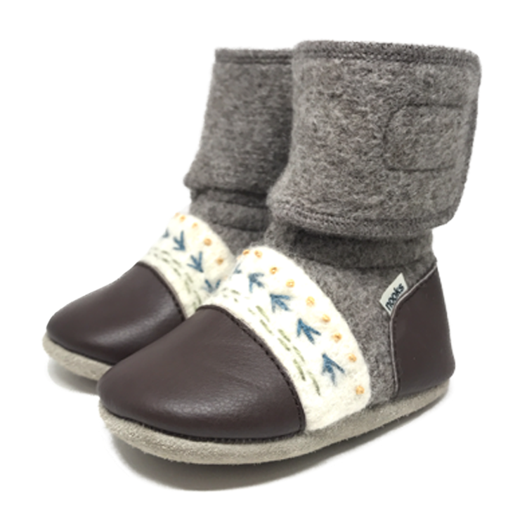 Nooks Felted Booties Caribou 0-18 Mos