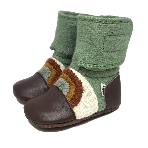 Nooks Felted Booties Embroidered 0-18 Mos