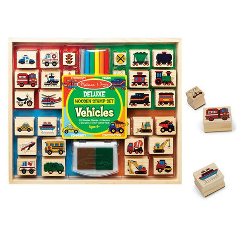 Melissa and Doug Deluxe Stamp Set Vehicles